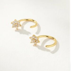 Uncommon James Gold Flower Ear Jacket Earrings
